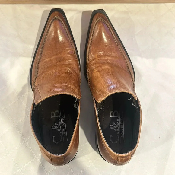 C&B Made in Italy‎ men’s leather pointed top half boot dress shoes size 41  EUC - Picture 7 of 9